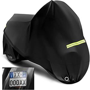 WOLTU Telo Coprimoto Impermeabile, Polvere in Tessuto Oxford 210D per Esterno Copertura Antipioggia per Scooter Motorino Universale, Protezione da Sole, Neve, Vento, 245x105x125cm Nero