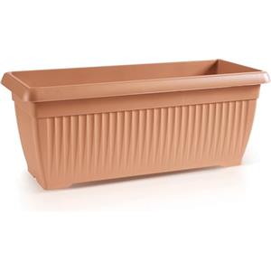 IMJ-Global Vaso Fioriera per piante Fiori TERRA Grande H32 da interno esterno Rettangolare Lungo Terracotta 44 Litri 80x34,4x32 cm design Classico in plastica da balcone