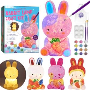 DIY-LAOESE Kit Lampada Coniglio 3D Set Pittura Giocattolo Bambini, Giochi Creativi bambina 6 7 8-12 Anni, Lavoretti Creativi bambini, Coniglio Regalo, Idee Regalo Pasqua Bambina 4 5 6 7 8 9 10 11 12+ Anni