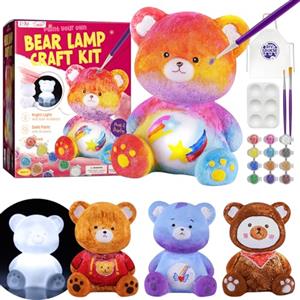 DIY-LAOESE Kit Lampada Orso 3D Set Pittura Giocattolo Bambini, Giochi Creativi bambina 6 7 8-12 Anni, Lavoretti Creativi bambini, Orso Regalo, Idee Regalo Bambino 4 5 6 7 8 9 10 11 12+ Anni Compleanno