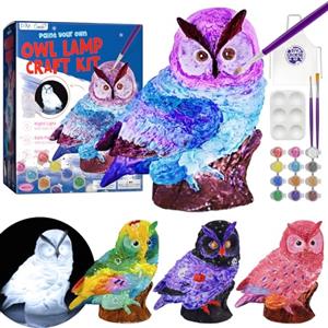 DIY-LAOESE Kit Lampada Gufo 3D Set Pittura Giocattolo Bambini, Giochi Creativi bambina 6 7 8-12 Anni, Lavoretti Creativi bambini, Gufo Regalo, Idee Regalo Bambino 4 5 6 7 8 9 10 11 12+ Anni Compleanno