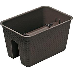 IMJ-Global Vaso per Fiori piante Rettangolare Ratolla Railing Square Decorativo in Plastica Alto 23 cm da interno esterno 27x40 cm Rettangolare Marrone Design Moderno 13 Litri