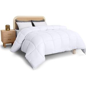 Utopia Bedding Piumone in microfibra 180 x 200 cm, texture morbidissima per un comfort che dura tutto l'anno (Bianco)
