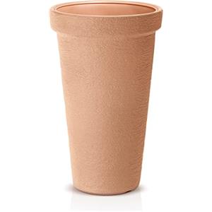 IMJ-Global Vaso per Fiori piante Tondo Classic Tower Decorativo in Plastica Alto 50 cm da interno esterno Ø30 cm Colore Terracotta Design Moderno 20 Litri