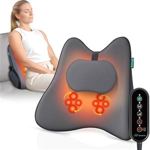 Snailax Massaggiatore Schiena e Collo, Shiatsu massaggiatore schiena impastato 4D per il cervicale e la schiena, massaggiatore cervicale, massaggiatore schiena, regali per mamma, papà, donne