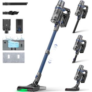 Linkifly A10 Aspirapolvere Senza Fili, 2-in-1/550W/45Kpa Aspirapolvere Lavapavimenti Potente, 60 min Autonomia, Serbatoio dell'Acqua, Elimina la Polvere, Sporco e Macchie