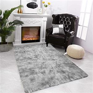 JURLEA Tappeti Soffici Tappeti per Soggiorno Tappeto Morbido Antiscivolo per Camere da Letto Moderne (80 x 120 cm, Bianco grigio)