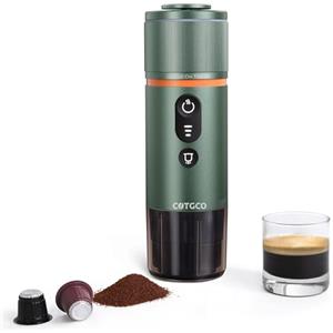 COTGCO Macchina per Caffè Espresso Portatile: Caffettiera Elettrica Ricaricabile Autoriscaldante(Verde)