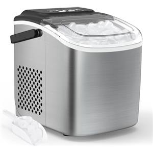 PALINTH Macchina Ghiaccio 1,2 litri, Macchina Per il Ghiaccio Da Casa Autopulente, Pronto in 6-12 Minuti, con Maniglia/Paletta/Cestello