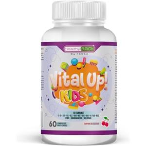 Healthy Fusion Multivitaminico per bambini | Rafforza il sistema immunitario | Aumenta le difese e favorisce la crescita | Fornisce l'energia quotidiana di cui hanno bisogno 60 Compresse masticabili