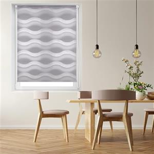 Blindecor Luna senza attrezzi | Tenda a rullo ondulata a doppio strato giorno e notte - Argento grigio, 47 x 150 cm (Larghezza x Altezza) | Dimensioni del tessuto 44 x 145 cm