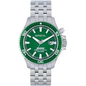 Breil, Collezione Manta P.R.O., Orologio Uomo, Cronografo Uomo in Acciaio, Movimento al Quarzo, Chiusura Diver Regolabile 14-21 cm, Fino a 6 Mesi di Carica, Resistente all'Acqua, Silver-Verde