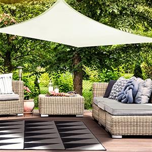 HAIKUS Tenda a Vela Impermeabile Rettangolare 2x3 m, Protezione Raggi UV 98%, Vela Ombreggiante Quadrata 3x2 m, Telo Tenda da Sole per Esterno, Giardino Terrazzo, Bianca Beige