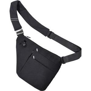 Tibroni Borsa a tracolla a tracolla anti-furto, Petto Borsa Crossbody, Tasca sul Petto da Uomo Donna, borsa a tracolla per uomo e donna, per viaggi, escursioni, jogging
