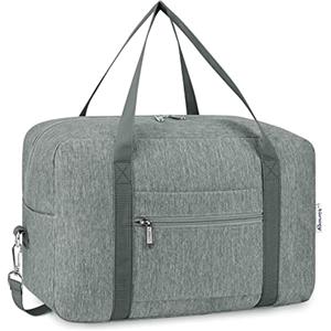 Narwey Bagaglio a Mano 40x20x25 Ryanair Borsone da Viaggio Pieghevole Aereo Borsa Palestra Borsa Weekend con Tracolla (Grigio)