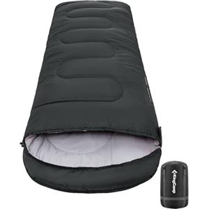 KingCamp, Sacco nanna invernale Unisex adulto, Nero R, Adulto：220x80 cm