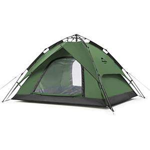 Naturehike Tenda pop-up automatica, da campeggio, per 3 - 4 persone, a doppio ponte, grande tenda familiare con borsa per il trasporto (verde bosco - 4 P)