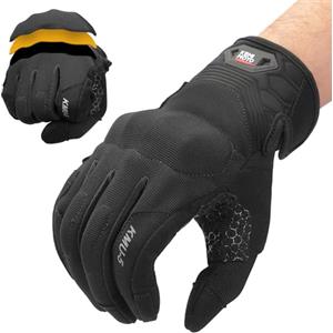 KEMIMOTO Guanti Moto Estivi con PU Schiuma, Guanti da Motociclismo Traspiranti Touchscreen per Uomo e Donna, Ideali per Moto, Ciclismo, Scooter e Attività all'Aperto