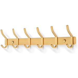 MEIJO Appendiabiti da Parete, Ganci Attaccapanni in Acciaio Inox da Muro Moderno Appendiabiti per Cameretta, Ingresso, Cucina, Bagno (6-Ganci, Oro)