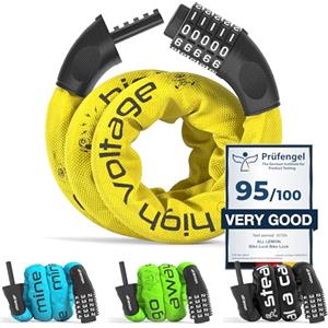 all lemon Lucchetto Bicicletta con Combinazione & Catena d'acciaio | Chiusura Catenaccio Bici Numeri 5 Cifre Codice antifurto | Protezione sicuro forte: Moto Scooter Bike Adulti Bambini Recinto Porta Cancello