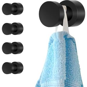 flintronic 5 Pezzi Appendini da Muro, Fissaggio Muro Ganci Appendiabiti, Ganci in Acciaio Inox, Ganci da Parete Singolo, per Bagno, Camera da Letto, Studio, Armadietto,Accappatoio(5 Viti, 5 Tasselli)