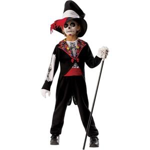Rubie's Rubies Costume Catrin per bambino e bambina, Abito Catrin con giacca stampata con camicia, pantaloni, fascia e cappello, Katrinas, per Halloween, carnevale e compleanno