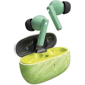 Music Hero auricolari wireless TWS, design Rash Fantasy, custodia di ricarica da 200 mAh, controlli touch, microfono integrato, in-ear, verde e nero