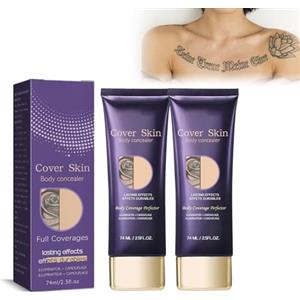 Mikabila 74ml*2pcs Correttore Impermeabile Per Cicatrici,Crema Correttore per Tatuaggi,Aggiornamento Professionale Cicatrice Tatuaggio Correttore Macchie Nascoste Trucco Copertura Crema