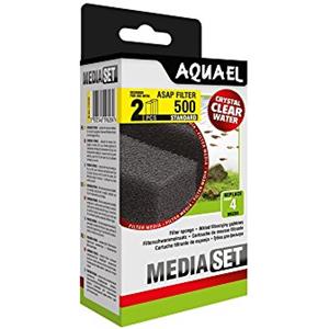 Aquael Cartuccia Filtrante ASAP 500 - Set di 2 Spugne in Schiuma per Filtri Acquari, Eccellente Filtrazione Meccanica e Priva di Fenoli
