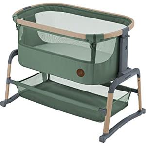 Maxi-Cosi Iora Air Lettino neonato, lettino co-sleeping con materasso imbottito, funzione dondolo, regolabile in altezza, reclinabile,tessuti riciclati ecologici e traspiranti, 0-9 kg, Beyond Green