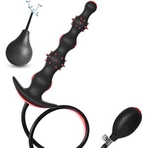 BDSMAGE Palline anali con Detergente anale, Plug anale gonfiabile in Silicone Kit, Plug Anale Sex toys Plug, Plug Anali Sexytoysys Donne Uomo, Plug Anale-dilatatore