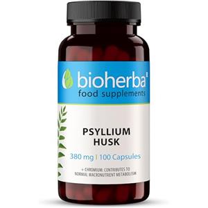 BIOHERBA Bucce di psillio in capsule - 380 mg 100 pezzi - Pura polvere di psyllium husk e cromo per massima efficacia e salute di BIOHERBA