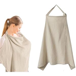 Ceeyoll Copri Seno Allattamento,Grembiule per Allattamento, Poncho Allattamento Neonato,Copri Seno Allattamento Leggero Traspirante, 75 * 95cm 100% Cotone Panno per Allattamento da Viaggio.