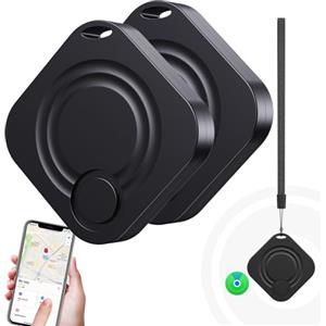 WOLLAR Localizzatori GPS Air Smart Tracker Tag - 2 Pezzi compatibile con Apple Dov'è (Solo IOS), per Portafogli, Chiavi, Zaini, Bagagli, Segnale Acustico, Posizionamento Globale, IP67, Batteria Sostituibile