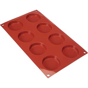 Silikomart | SF029 Stampo in Silicone per Monoporzioni FIORENTINE, Antiaderente, 8 Monoporzioni, Confezione da 1 Stampo per Dolci, Ø 60 h 12 mm, Made in Italy