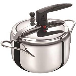 Aeternum Divina - Pentola a Pressione da 5 Litri con Valvola di Sicurezza, Acciaio Inox, Adatta all'induzione, Argento/Antracite