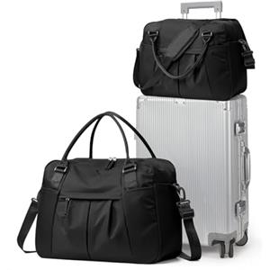 SEAFEW Borsone da Viaggio,Bagaglio a Mano 45x36x20 Easyjet Borsa da Viaggio con Scomparto per le Scarpe, Borsa da Cabina Easyjet Borsa Sportiva Borsone da Palestra da Weekend,K6-Nero