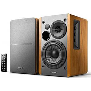 Edifier R1280DB Diffusori da Scaffale Azionati Via Bluetooth - Ingresso Ottico - Monitor da Studio Wireless - Casse Nearfield da 4 Pollici - 42w RMS - Venature del Legno