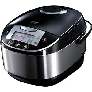 Russell Hobbs Multicooker Pentola elettrica 11 Programmi di Cottura Capacità 5 Litri Potenza 900 Watt con Timer e Display LED colore Nero / Inox - COOK@HOME - 21850-56