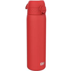 ION8 Borraccia Termica in Acciaio Isolato, 500ml, a Prova di Perdite, Facile da Aprire, Serratura Sicura, Lavabile in Lavastoviglie, Maniglia per il Trasporto, Facile Pulizia, Durevole, Rosso