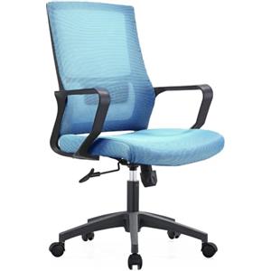Shally Dogan Sedia da Ufficio Ergonomica Blu con Supporto Lombare, Reclinabile e Altezza Regolabile
