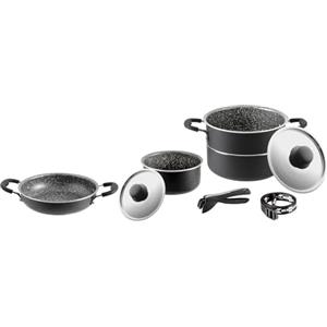 Brunner 0806092N Pentole e Stoviglie Campeggio in Alluminio, Set Pirate 6+1¸ Ø 18 cm