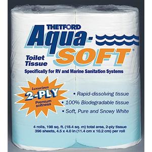 Thetford 03300, veli, 4 Rotoli di Carta igienica Aqua-Soft