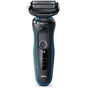 Braun Series 5 Regolabarba Uomo, Rasoio Elettrico Barba, EasyClean, Wet&Dry, Ricaricabile, Rasoio A Lamina Senza Fili, Idea Regalo, 51-B1000s Blu