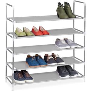 Relaxdays Scarpiera XL, Metallo, Fino a 25 Paia di Scarpe, 90.5 X 87 X 29.5 cm, Grigio, 25 pairs