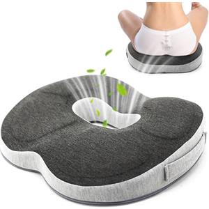 XEERUN Cuscino Antidecubito per Sedia -Ciambella Cuscino Ortopedico, Effettivo nel Lenire Emorroidi, prostata, sciatica e mal di schiena,Schiuma Memory per Auto, Rotelle e Ufficio