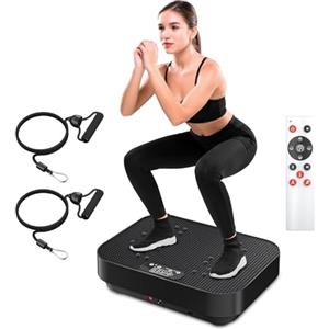 Kottwca Pedana vibrante con piastra vibrante, con telecomando, per il drenaggio linfatico, per allenamento di perdita di peso, piattaforma fitness con 8 modalità