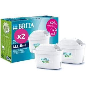BRITA Filtri MAXTRA+ per Caraffa Filtrante per acqua - incl. 2 Filtri MAXTRA+ per la riduzione di cloro, calcare e impurità