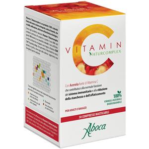 Aboca Vitamin C Naturcomplex - Integratore Alimentare 100% Naturale con Acerola, 14 Compresse