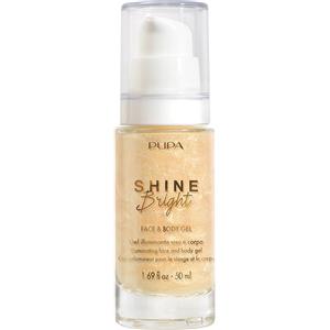 Pupa Shine Bright Face & Body Gel Illuminante 50 ml - Gel Leggero per Viso e Corpo con Effetto Scintillante